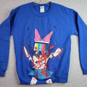 Small, blue Limited Edition Omari- Omocat TV Girl Crew neck
